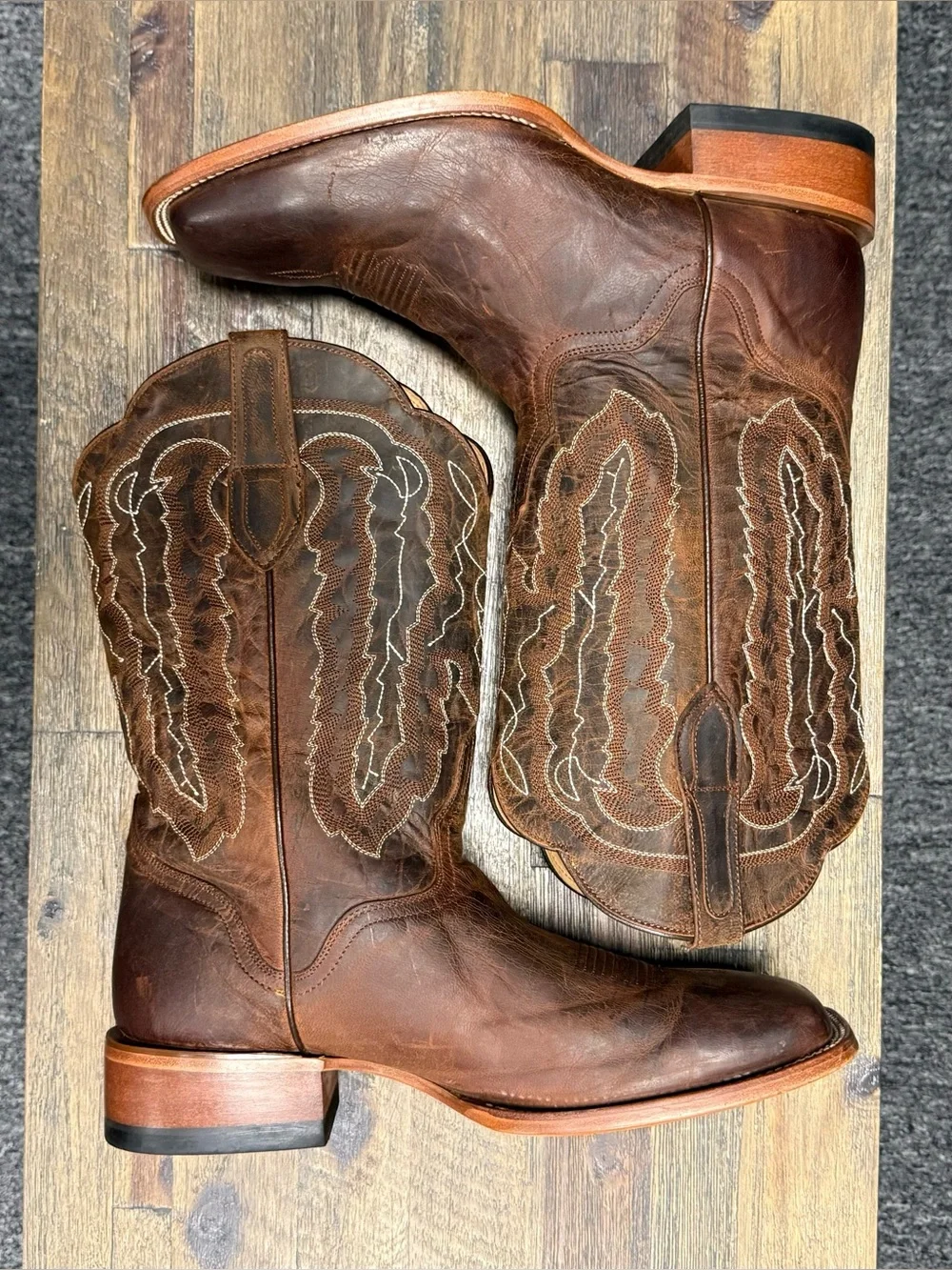 JB DILLON Western Boots Mens 12 EE Brown Goat Leather Cowboy JBM3208